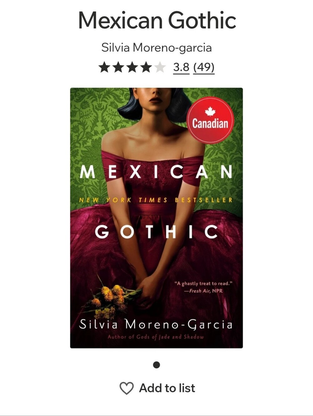 Paperback - Mexican Gothic - Horror